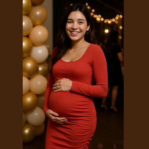 Long Sleeve Ruched Bodycon Maternity Dress - Isabel Maternity by Ingrid & Isabel